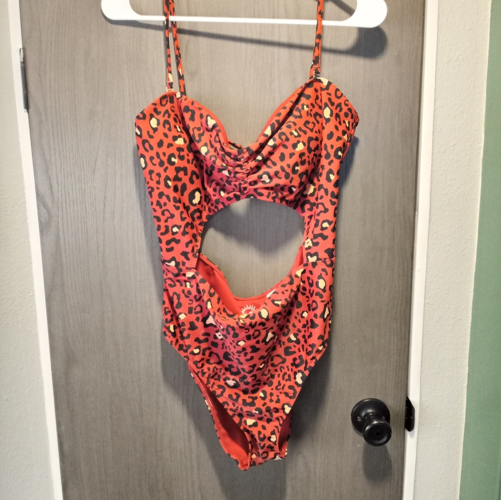 Cheetah Print One Piece Swimsuit